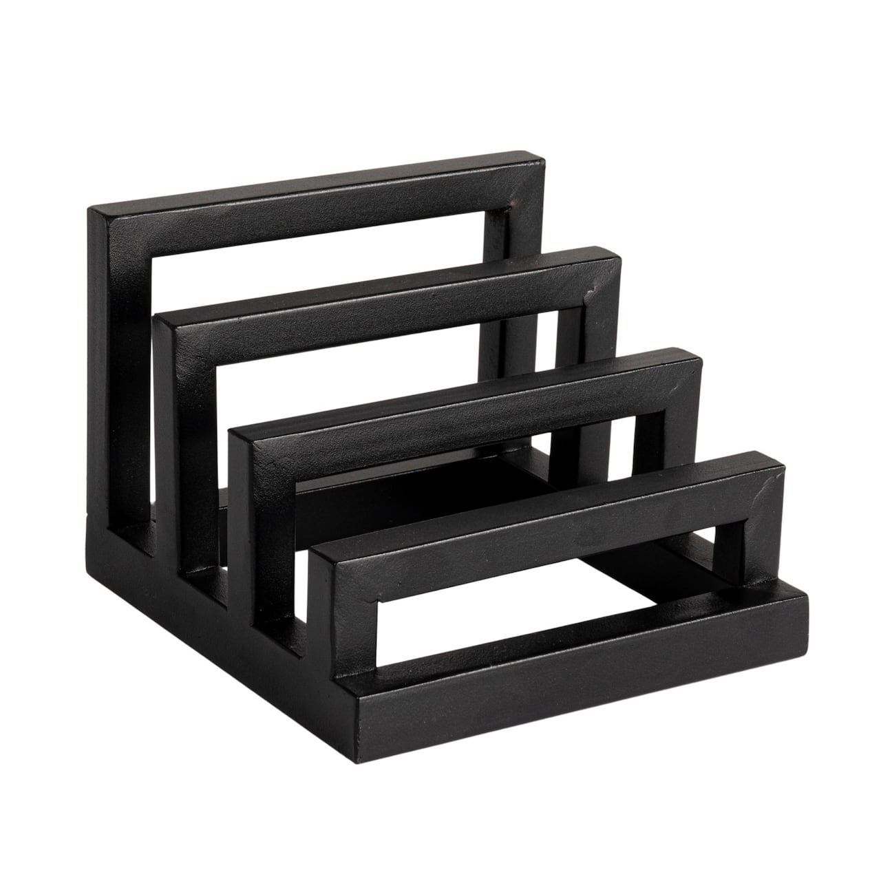 Hello Honey® Tri-Sectional Black Metal Plate Stand Organizer